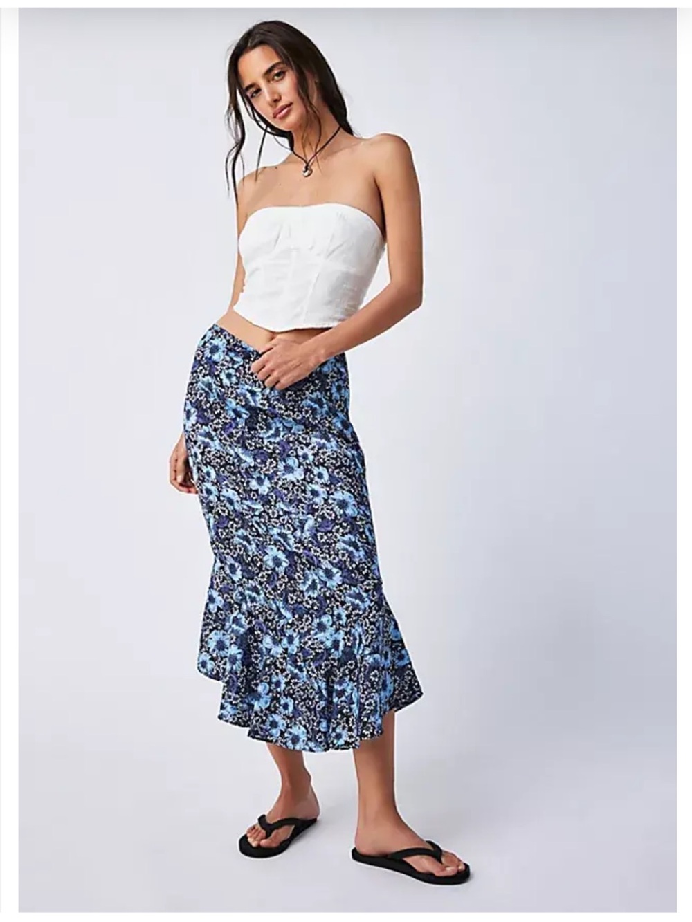Free People Everything’s Rosie Midi Skirt